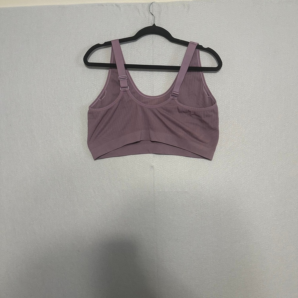Cacique Purple Ribbed Seamless Bralette Adjustable Straps 26/28 112620 - Picture 4 of 6